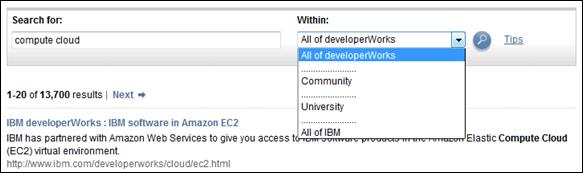 圖 4.當(dāng)用戶未選擇任意一個(gè) within 下拉列表內(nèi)容時(shí)，搜索照常工作